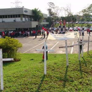 Ato contra morte de trabalhador rural na Syngenta no Paraná em 01-11-2007